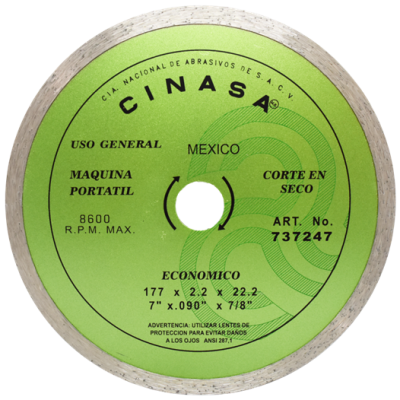 Disco de Diamante Rin Continuo para Obra General, Artículo 737247