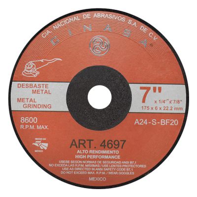 Disco Tipo 27 para Desbaste de Metal, Artículo 4697