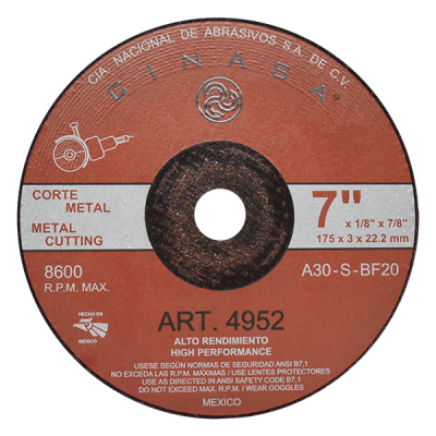 Disco Tipo 27 para Corte de Metales 4952