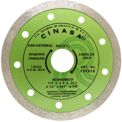 Disco de Diamante Rin Continuo para Obra General, Artículo 737213