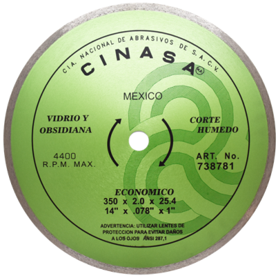Disco de Diamante Rin Continuo para Vidrio y Piedras Semi Preciosas (Máquina Estacionaria), Artículo 738781