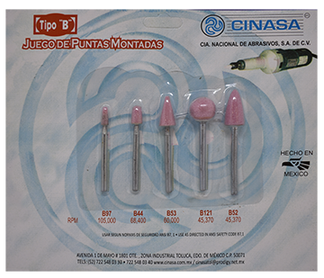 Juego de Puntas Montadas Vitrificada Tipo B, Artículo 589523