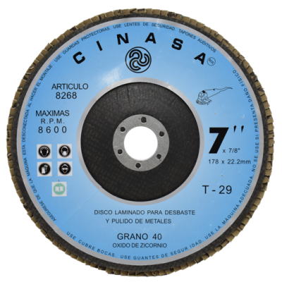 Disco de Lija Laminado, Artículo 8268